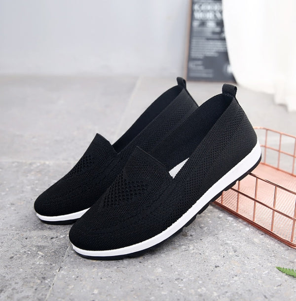 Mothers shoes, fabric loafers for women, casual sneakers for spring and summer, flat heels, breathable flat shoes