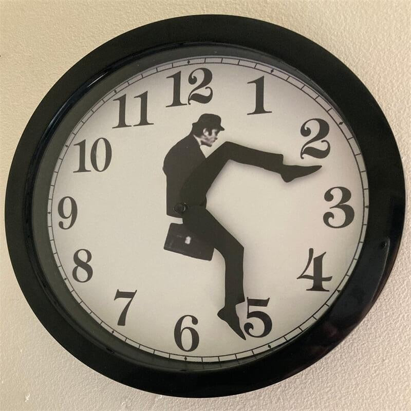 Monty Python Inspired Silly Walk Wall Clock Creative Silent Mute Clock Wall Art for Home Living Room Decor