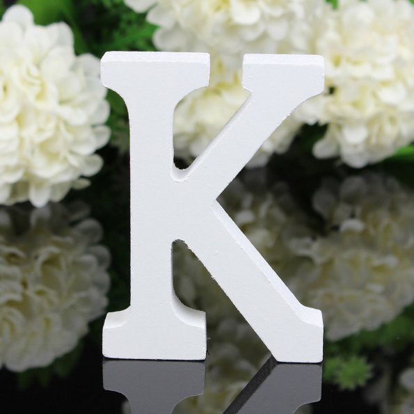 White Wooden Letter English Alphabet DIY Personalised Name Design Art Craft Free Standing Heart Wedding Home Decor