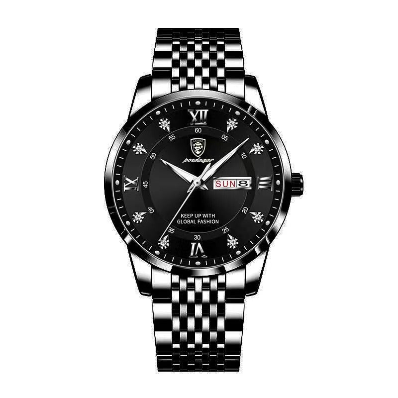 POEDAGAR 2022 Fashion Watch Men Stainless Steel Top Brand Luxury Waterproof Luminous Wristwatch Mens Watches Sports  Quartz Date