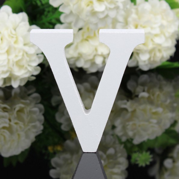 White Wooden Letter English Alphabet DIY Personalised Name Design Art Craft Free Standing Heart Wedding Home Decor