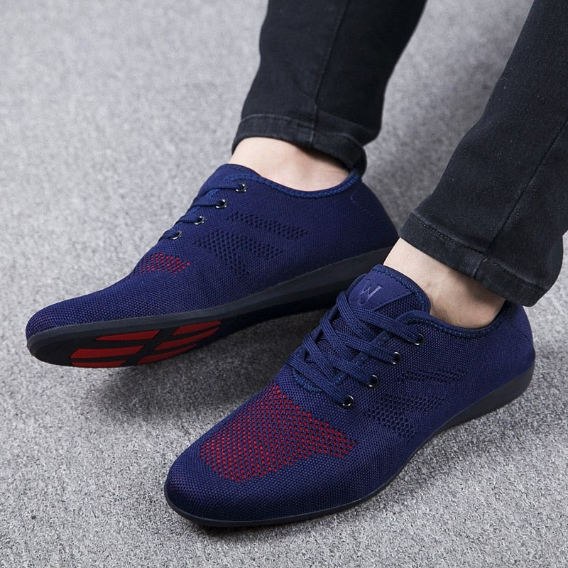 Men Shoes Breathable Men Casual Shoes Sneakers Low Lace-up Mesh Male Shoes Comfortable Flat Shoes For Men Zapatillas Hombre