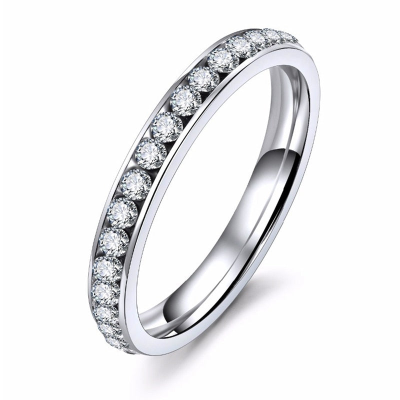 Fashion Crystal Heart Shaped Wedding Rings Women&