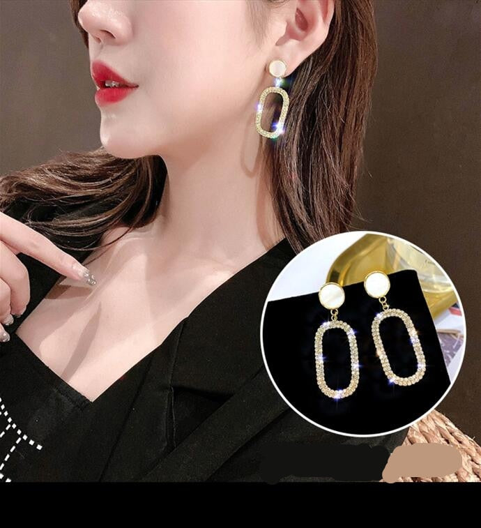 Long Earrings Women Bow Tassel Earing Front and Back Crystal Bowknot Drop Female Temperament  Butterfly Earrings