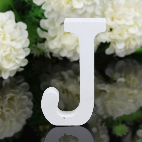 White Wooden Letter English Alphabet DIY Personalised Name Design Art Craft Free Standing Heart Wedding Home Decor