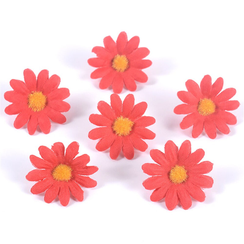 50pcs Artificial Sunflower Flowers Faux Daisy Flower Head Wedding Decorations DIY Floral Design Craft Supplies Home Party Decor