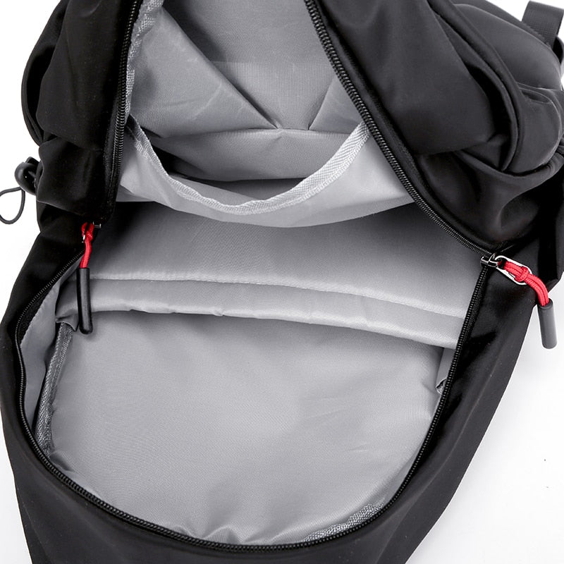 Multifunction Waterproof Backpack Men Luxury Student School Bags Notebook Backpacks Casual Pleated 15.6 Inch Laptop Bag For Men