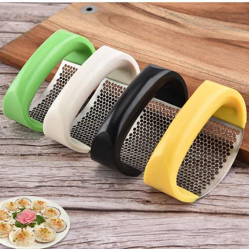 Stainless Garlic Press Household Manual Device Kitchen Garlic Press Squeezer Garlic Tools Kitchen Gadgets Accessories 1Pcs