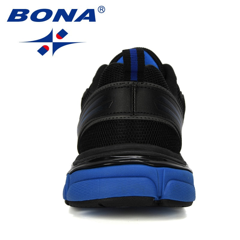 BONA New Designers Running Shoes Man Cow Split Sport Shoes Men Jogging Footwear Outdoors Lightweight Breathable Men Shoes