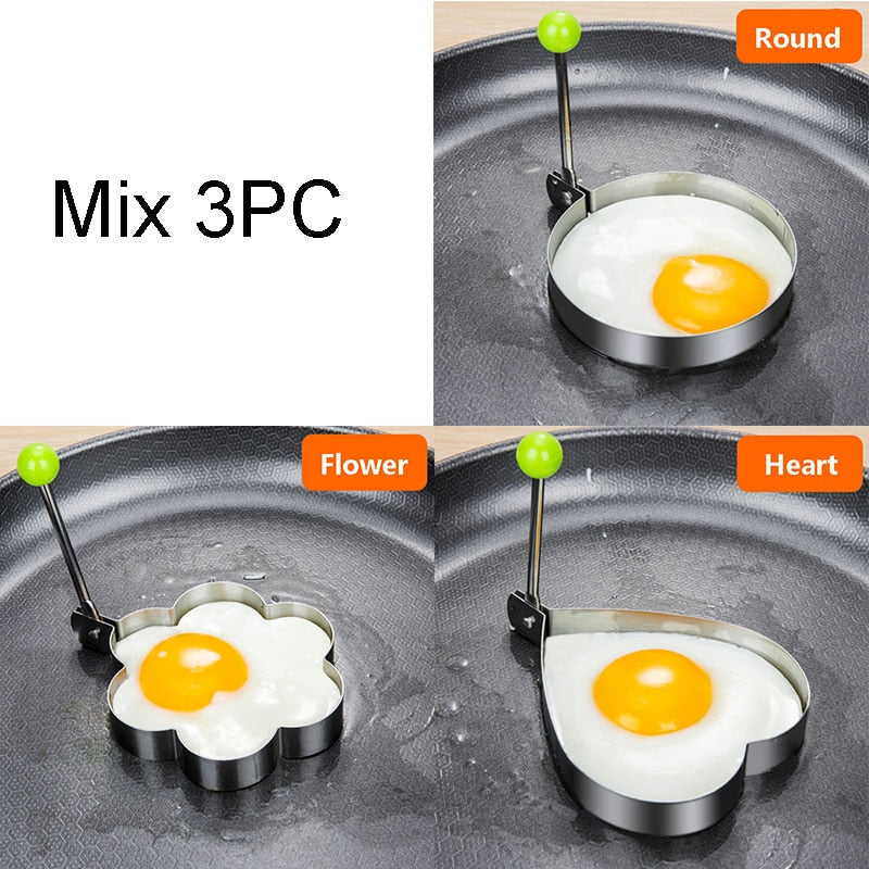 Stainless Steel 5Style Fried Egg Pancake Shaper Omelette Mold Mould Frying Egg Cooking Tools Kitchen Accessories Gadget Rings