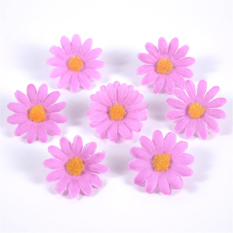 50pcs Artificial Sunflower Flowers Faux Daisy Flower Head Wedding Decorations DIY Floral Design Craft Supplies Home Party Decor