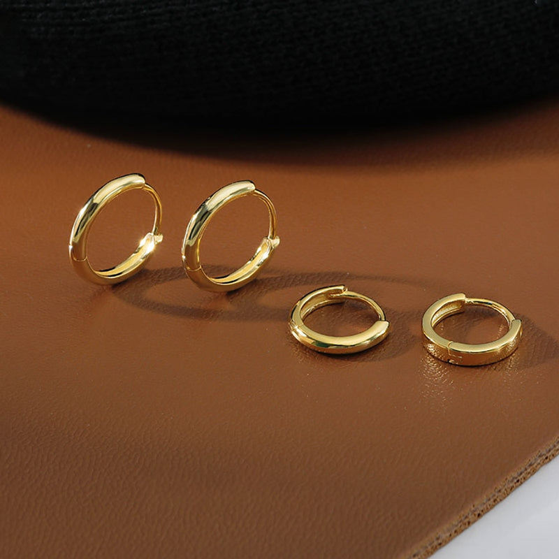 Stainless Steel 1 Pair Minimalist Huggie Hoop Earrings For Women Gold Color Tiny Round Circle 6/8/10mm Punk Unisex Rock Earring