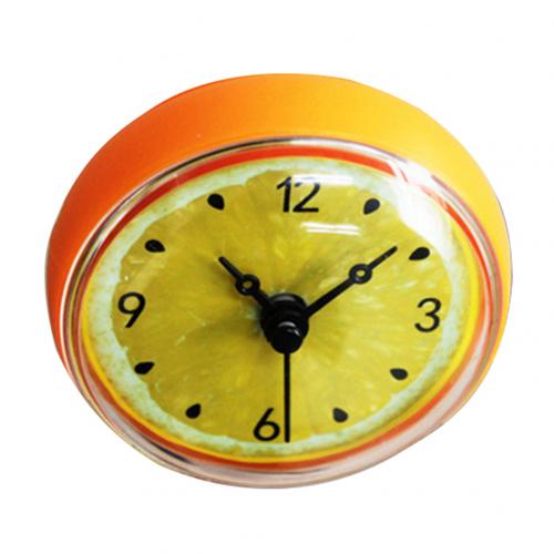 Bathroom Kitchen Waterproof Fruits Lemon Suction Cup Refrigerator Wall Clock