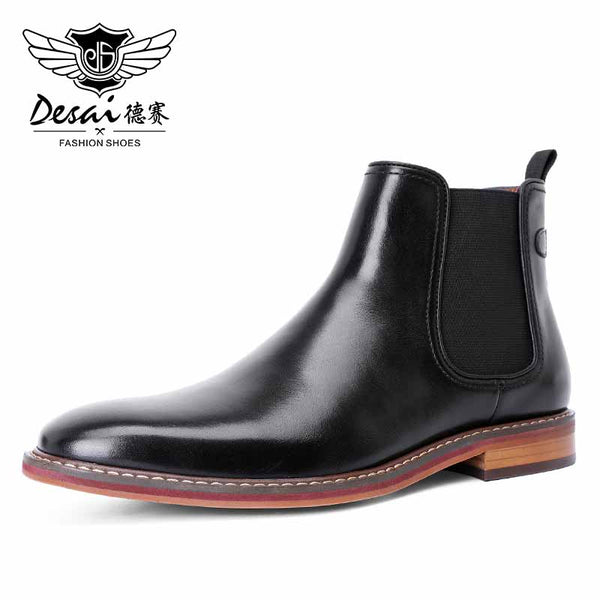 Desai Brand New Men&#39;s Chelsea Boots Genuine Calf Leather Bottom Outsole Calf Leather Upper Leather Inner Handmade Boot Shoes
