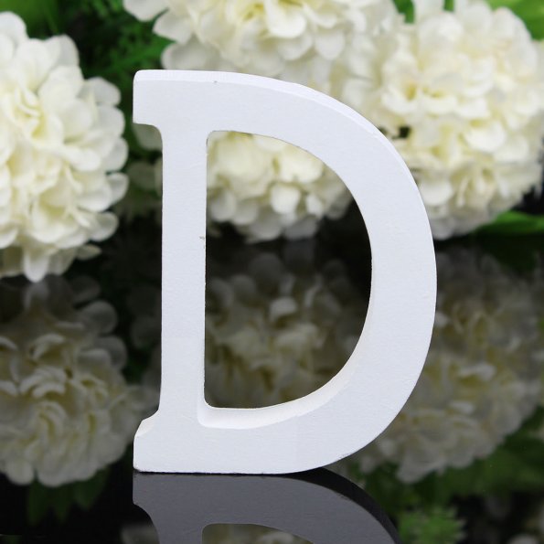 White Wooden Letter English Alphabet DIY Personalised Name Design Art Craft Free Standing Heart Wedding Home Decor