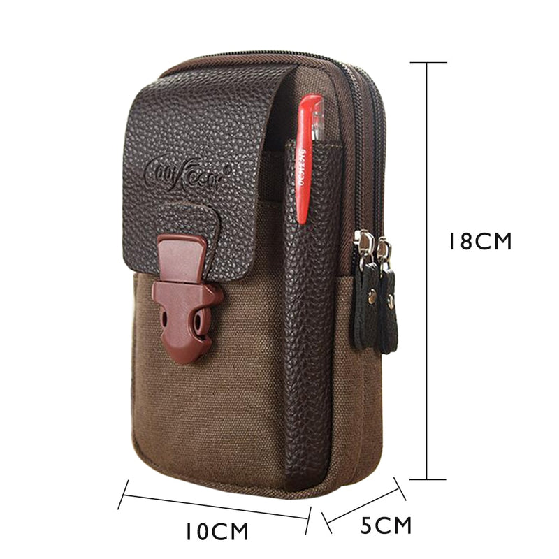 Fashion Men Multi-function PU Leather Fanny Waist Bag Casual Mobile Phone Purse Pocket Male Outdoor Travel Sports Belt Bum Pouch