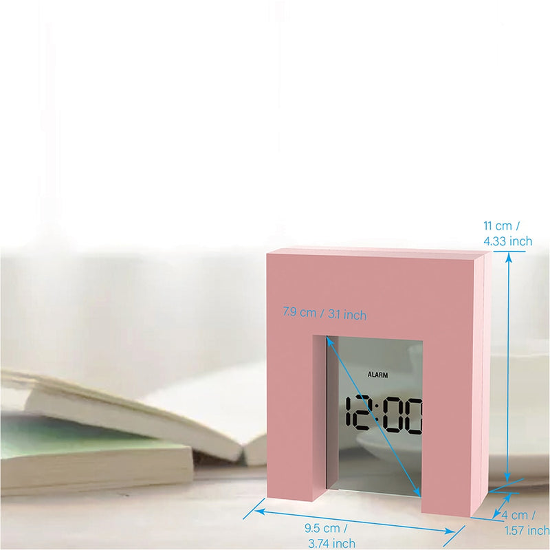 Digital Desk Calendar Alarm clock  with Indoor Thermometer &amp; Countdown Timer  Electronic Square Bedside Watch Modern design