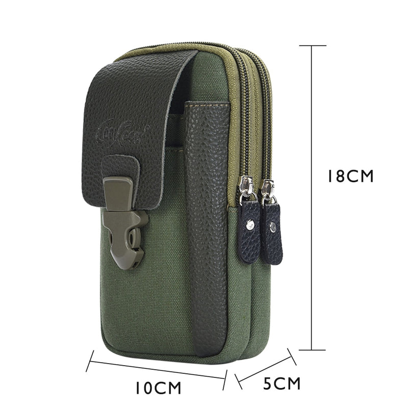 Fashion Men Multi-function PU Leather Fanny Waist Bag Casual Mobile Phone Purse Pocket Male Outdoor Travel Sports Belt Bum Pouch