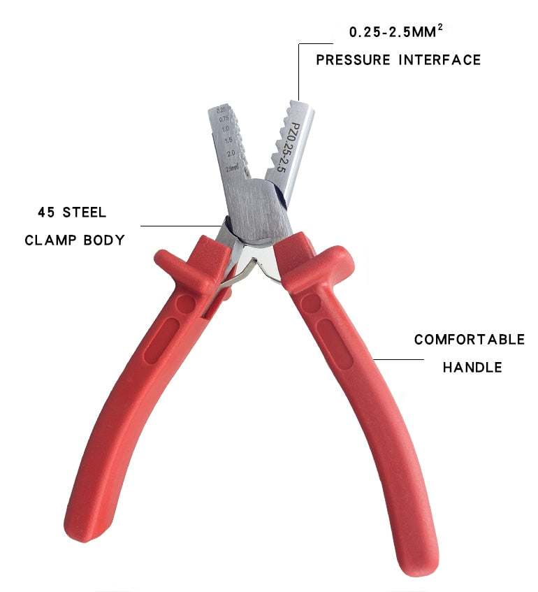 PZ 0.25-2.5 GERMANY STYLE CRIMPING PILER FOR Terminal 0.25-2.5mm2 CRIMPING PLIERS Crimping Tools