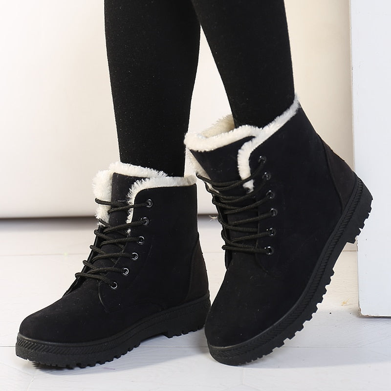 Women Boots Winter Ankle Boots For Women Winter Shoes Female Snow Boots Botas Mujer Warm Plush Shoes Woman Plus Size 44