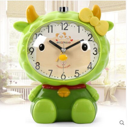 Children Alarm Clock Cartoon Bear Frog Cat Silent Clocks Watch Time Stand Cat Clocks Home Decoration Mute Electronic Desk Clock