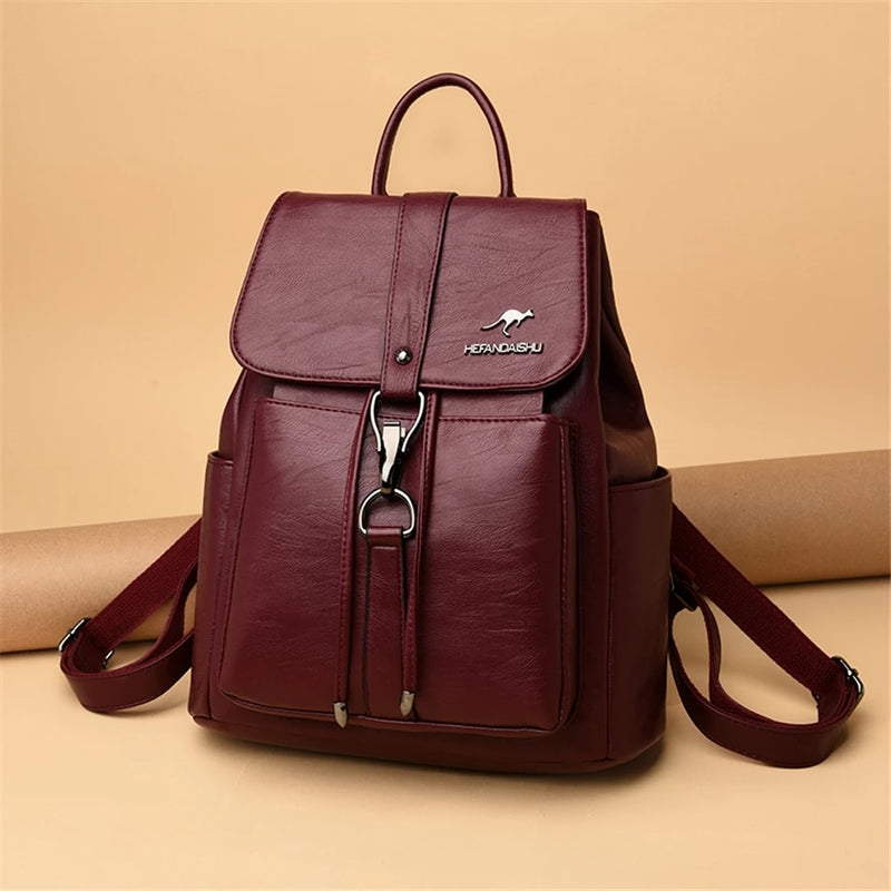 New Women's Designer Backpack Casual Back Pack for Women High Quality Leather Backpacks Female School Bags for Teenage Girls Sac