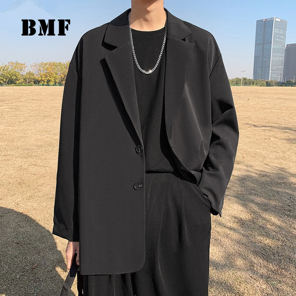 Korean Style Hip Hop Loose Plus Size Suit Male Kpop Oversized Tops Men&#39;S Clothing Ulzzang Fashion Coat Streetwear Jackets