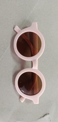 Baby Sunglasses Matte Children Sunglasses Fashion Round Frame Retro Mocha Glasses UV400 Protection Cycling Leisure Sunglasses