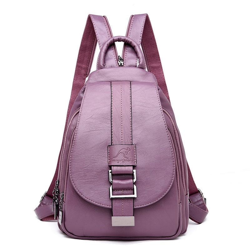 2021 Designer Backpacks Women Leather Backpacks Female School Bag  for Teenager Girls Travel Back Bag Retro Bagpack Sac a Dos