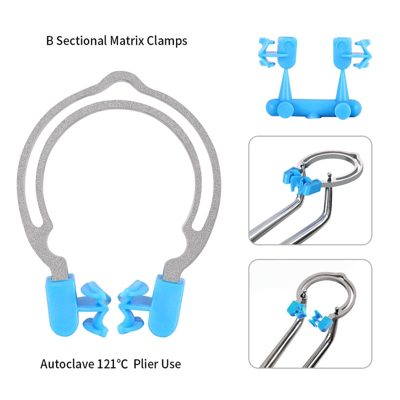 Azdent Dental Sectional Contoured Metal Spring Clip Teeth Replacement Dentist Matrix Ring Tools