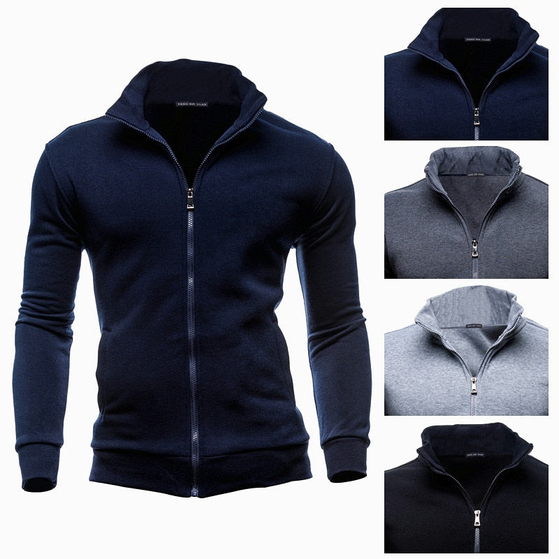 MRMT 2022 Brand New Men's No Hoodies Sweatshirts Zipper Stand Collar Men Sweatshirts For Male No Hooded Sweatshirt Man Pullover