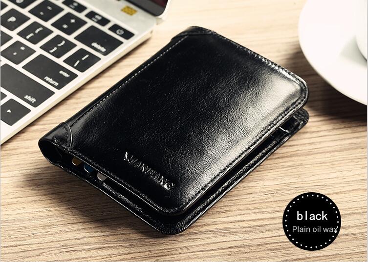 ManBang Classic Style Wallet Genuine Leather Men Wallets Short Male Purse Card Holder Wallet Men Fashion High Quality