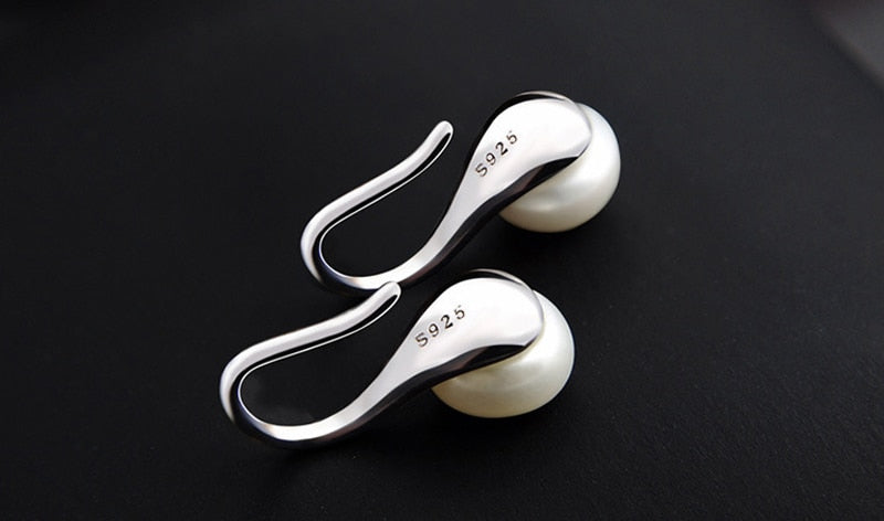 YANHUI Natural Pearl Earrings  Silver Color Stud Earrings Gift For Women Cute High Heels Shape Earrings Fashion Jewelry