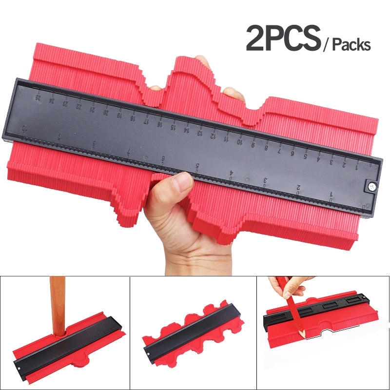 Onnfang 2Pcs/Packs Copy Gauge Duplicator Contour Scale Template Wood Marking Tools Tiling Measuring Ruler Woodworking Tools