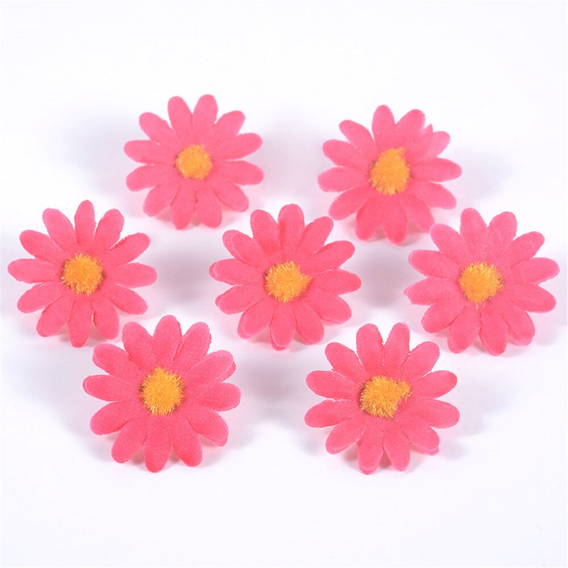 50pcs Artificial Sunflower Flowers Faux Daisy Flower Head Wedding Decorations DIY Floral Design Craft Supplies Home Party Decor