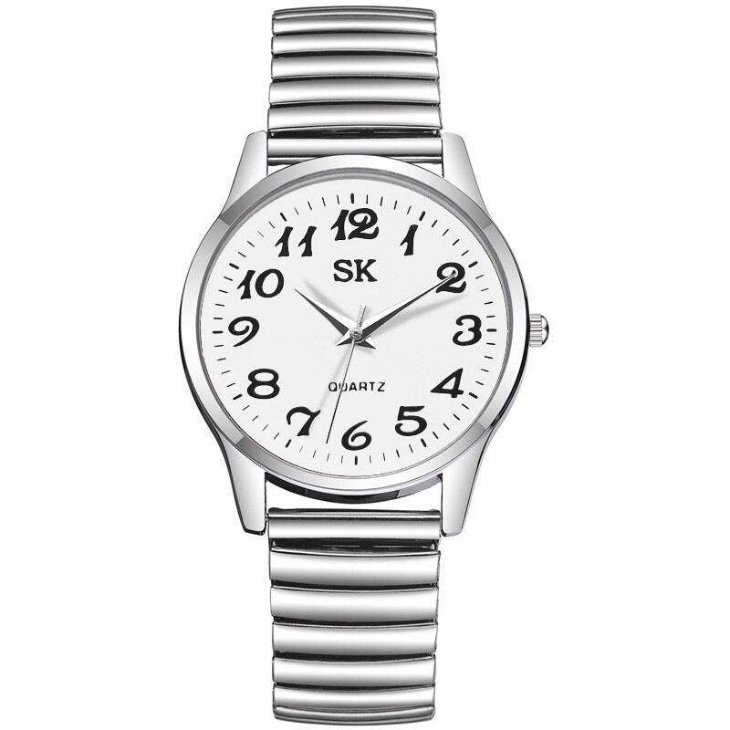 Fashion Men Women Wristwatch Couple Flexible Stretch Band Quartz Watches Man and Ladies Clock Gift