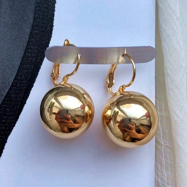 Smooth Ball-Shape Drop Dangle Earring for Women Creative White/Golden/Rosegold Pandent Earring Charming Female Ear 2021 New Hot