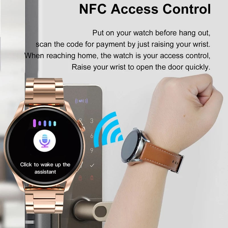 2022 New NFC Smart Watches Men Sport GPS Movement Track Fashion Women Bluetooth Call Custom Dial ECG Smartwatch For Android IOS