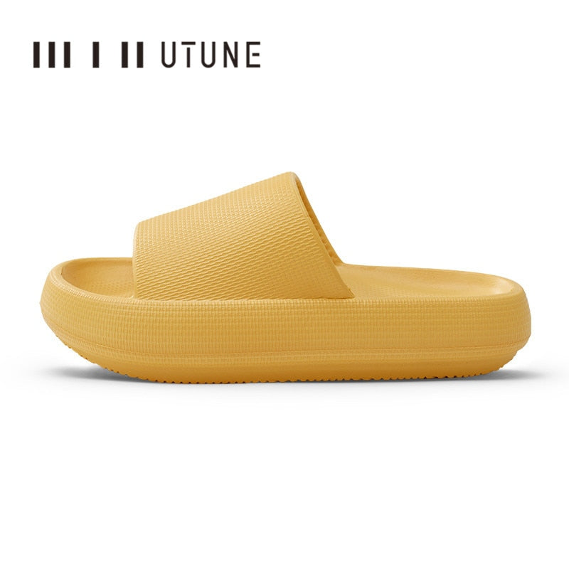 UTUNE Large Size Sippers Men Platform Shoes EVA Soft Indoor Slides For Men Anti-slip Summer Sandals Women Bathroom Shoes Shower