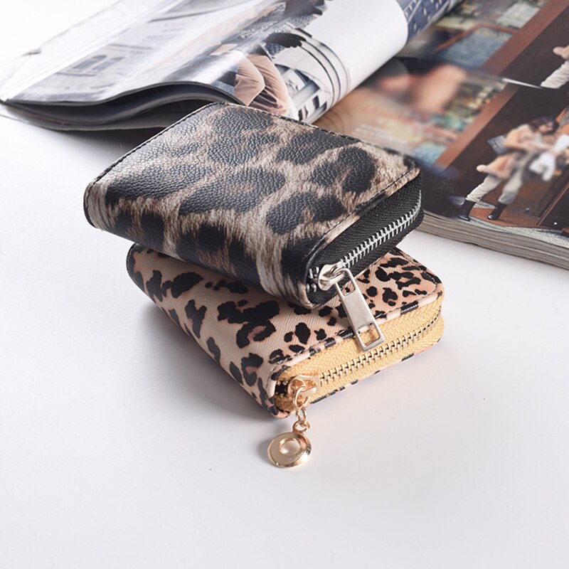 Women Short Wallets New Vintage Fashion Leopard Prints Coin Purse For Girls Clutch Bag PU Ladies Card Holder Clutch  Bag