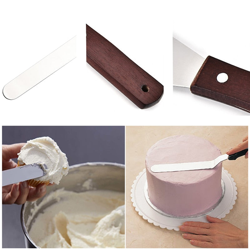 4/6/8/10/12 Inch Stainless Steel Cake Spatula Butter Cream Icing Frosting Knife Smoother Kitchen Pastry Cake Decoration Tools