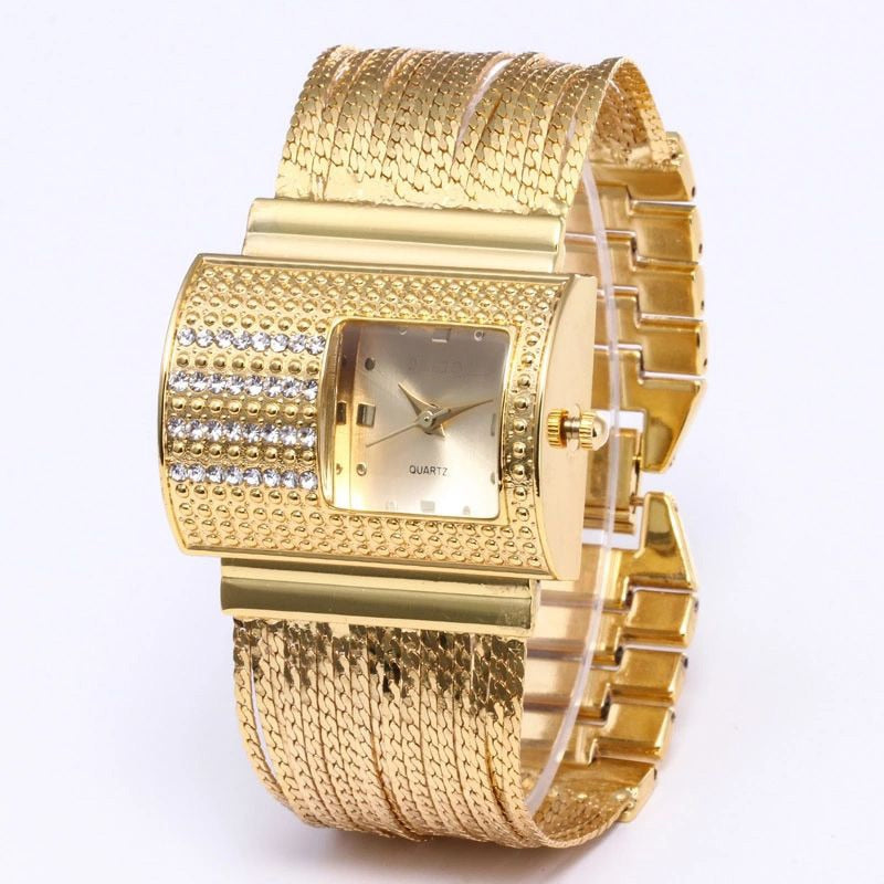 Creativity 2022 Fashion Luxury Ladies Wrist Watches Top Brand Gold Steel Strap Waterproof Women&