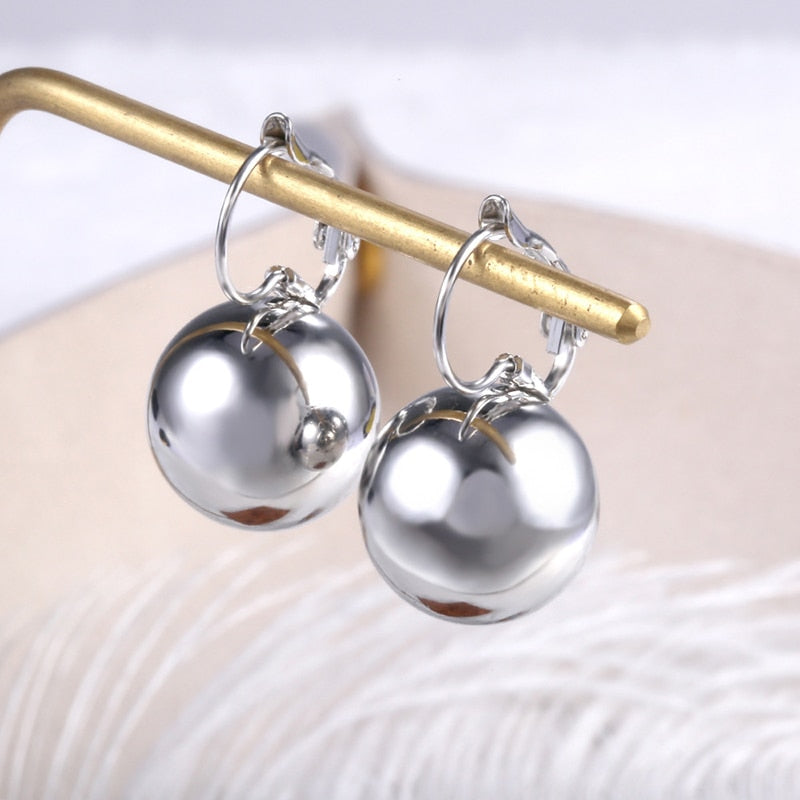 Smooth Ball-Shape Drop Dangle Earring for Women Creative White/Golden/Rosegold Pandent Earring Charming Female Ear 2021 New Hot