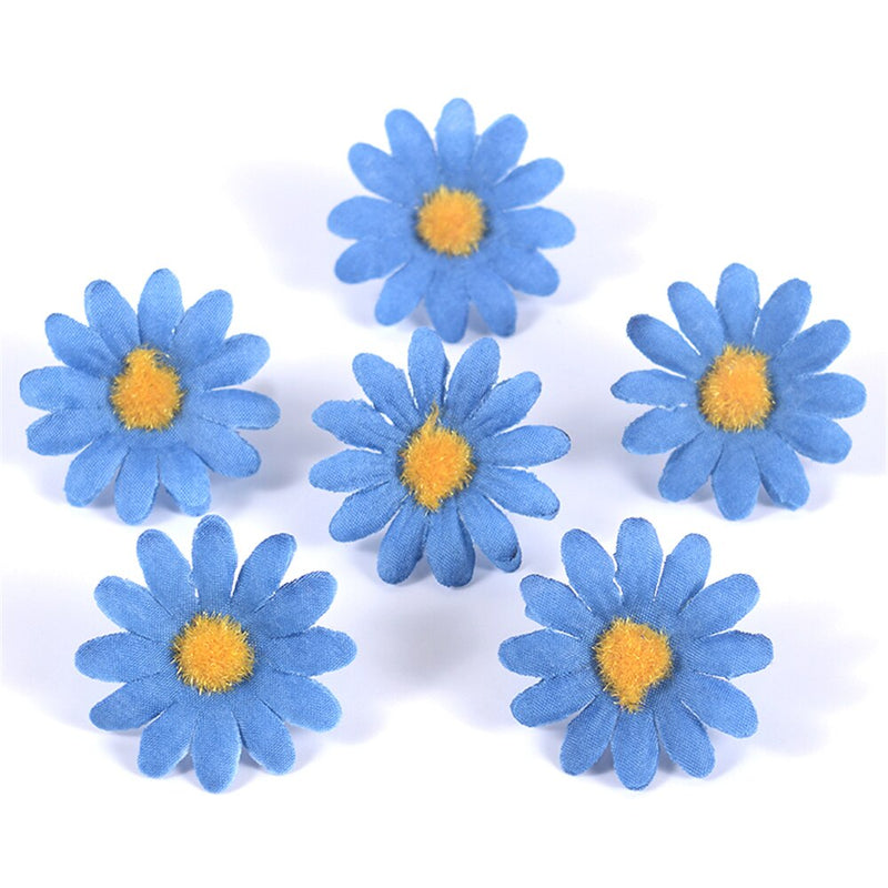 50pcs Artificial Sunflower Flowers Faux Daisy Flower Head Wedding Decorations DIY Floral Design Craft Supplies Home Party Decor