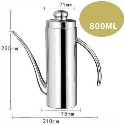 Standard 304 Stainless Steel Olive Oil Vinegar Batcher Can Bottle Pot Kitchen Accessories Cooking Tools 500ml Storage Bottles