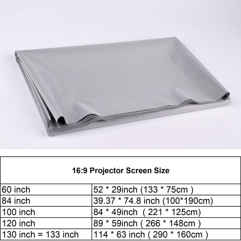 High Brightness Reflective Projector Screen 60 100 130 inch 16:9 Fabric Cloth Projection Screen for Espon BenQ TD96 Home Beamer