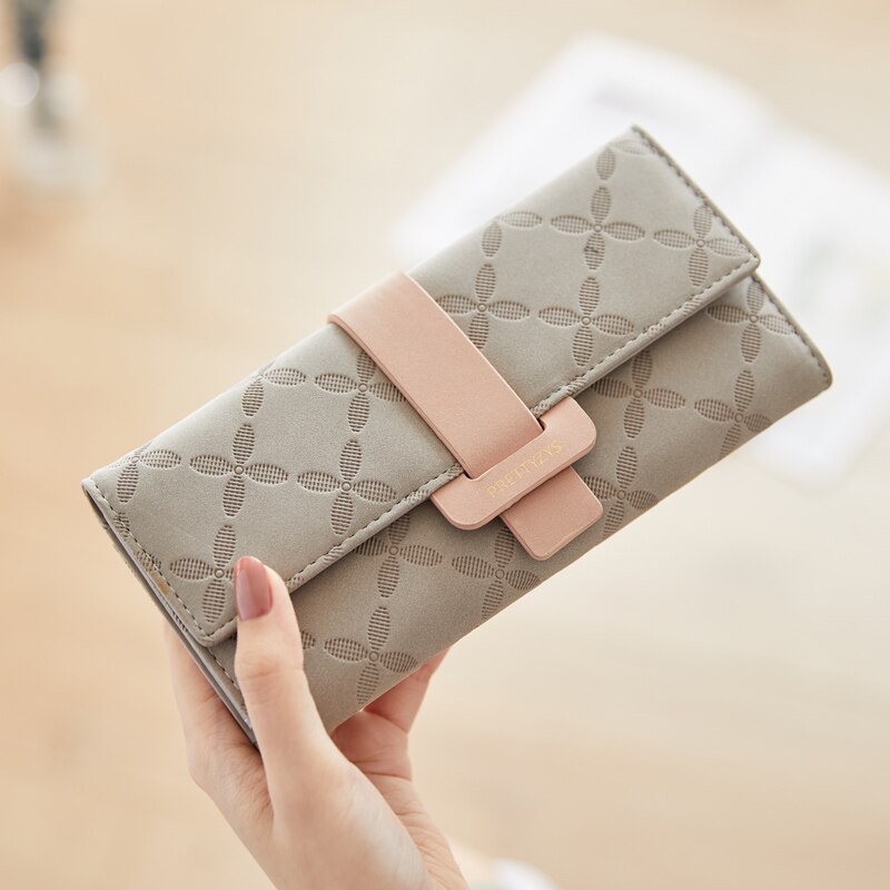 Brand 2020 Designer Flower Long Wallet Women PU Leather Female Wallets Purse Carteira Hand Bag Fashion Trifold Clutches