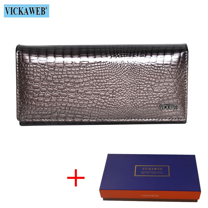 Free Gift Magnetic Hasp Wallet Women Genuine Leather Coin Purse Ladies Long Fashion Wallets Female Purses Card Hold Money Bag