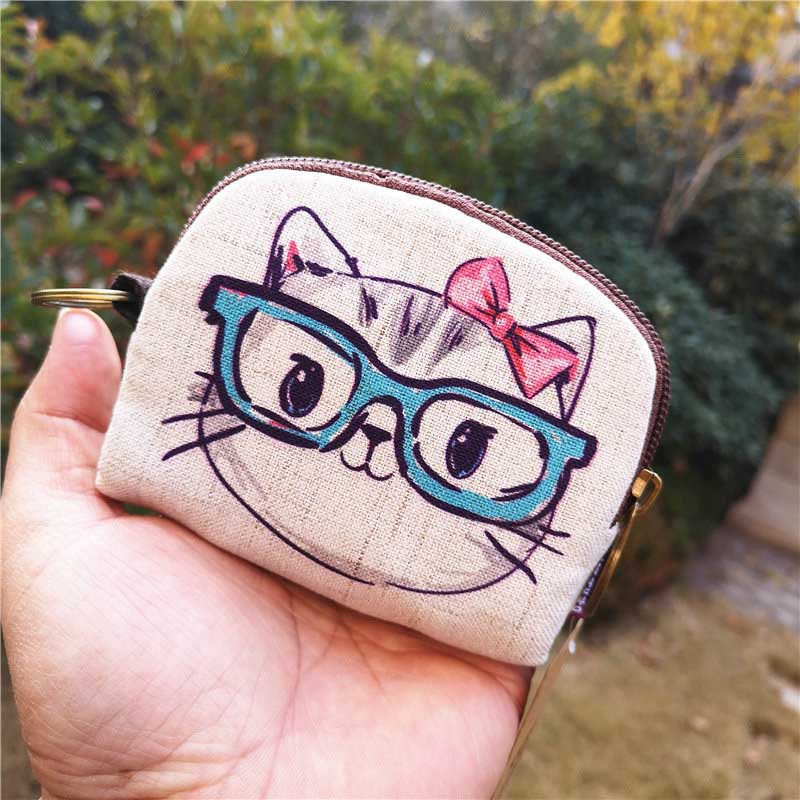 Cute Totoro Canvas Coin Purse Shell Wallet Fashion Giraffe Animals Key Pouch Bag creative Mini Change Purses Wallets For Gift