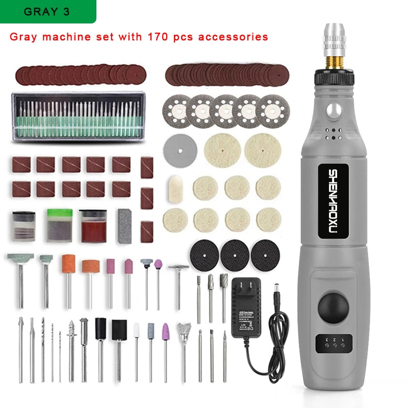 SHENHAOXU 100-240V Mini Drill Engraving-Pen Dremel-Tools Accessoraies-Set Adjustable Grinding With Multifunction power tool